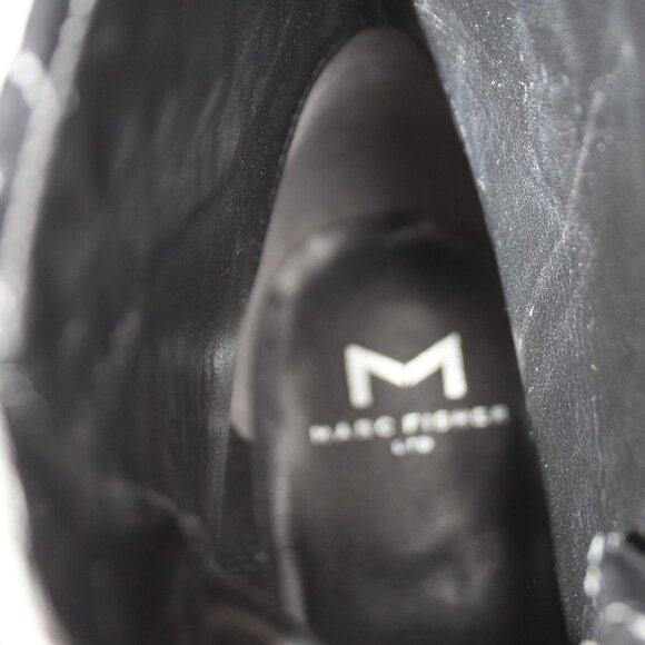 NWT Marc Fisher Black Leather Heeled Ankle Boots - Picture 9 of 16